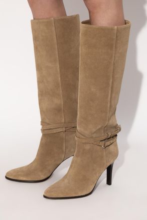 Isabel Marant Suede Knee-high Boots Ieva Twin, Womens, Beige