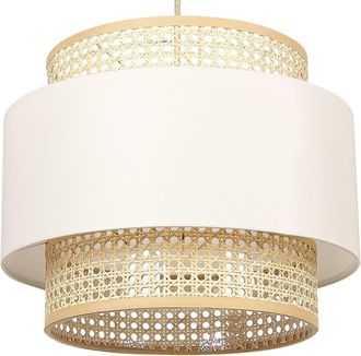 Beliani Lámpara colgante ratán beige claro