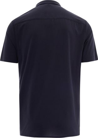 Emporio Armani Mens Shirt Slim Lyocell Blue Navy Fabric