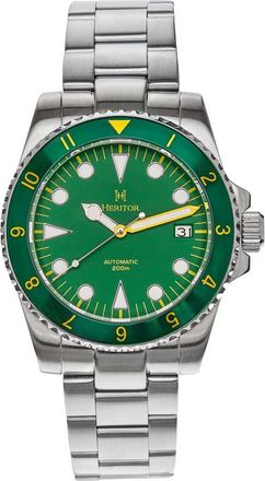 Heritor Luciano Bracelet Watch w/Date in Green at Nordstrom