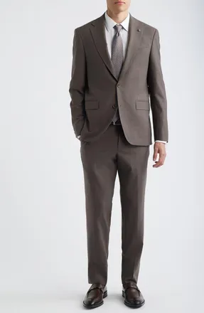Jack Victor Esprit Tobacco Brown Stretch Wool Suit at Nordstrom, Size 40