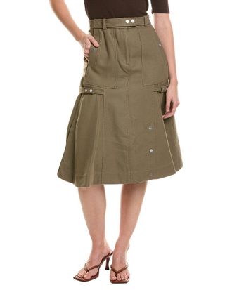 3.1 Phillip Lim Wool-Blend Utility Godet Skirt