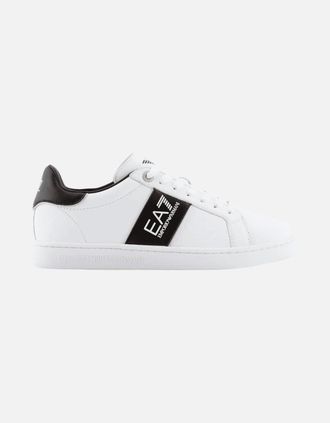 Emporio Armani Mens Lace Up White Leather Trainer - Size: 11