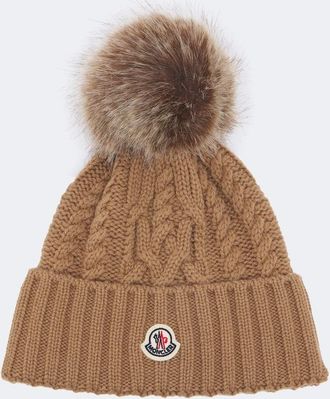 Moncler Berretto in lana e cashmere a trecce