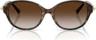 Tiffany & Co. 54mm Round Sunglasses in Havana On Tiffany Blue /Brown at Nordstrom