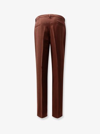 Hev&ograve; Mens Trousers Torre Canne Brown Modal