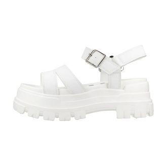 Buffalo Schoenen, Dames, Wit, 39 EU, Stijlvolle Platte Sandalen