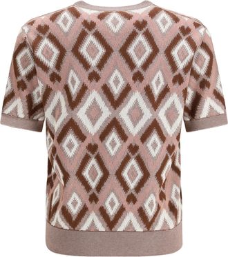 PIACENZA 1733 Mens Short-Sleeve Crewneck Sweater Rosa Antico Cotton; Silk