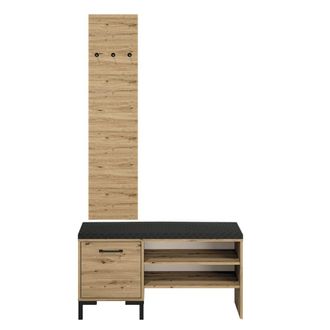 Petits Meubles Mueble de entrada peque&ntilde;o perchero y zapatero 1 puerta laminados beige