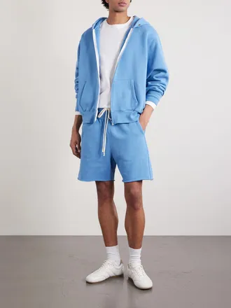 Les Tien Garment-Dyed Fleece-Back Cotton-Jersey Drawstring Shorts