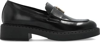 Furla Mocassini in pelle con plateau - NERO