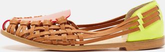 Sophia Webster Multicolor Woven Leather And Patent Loafers
