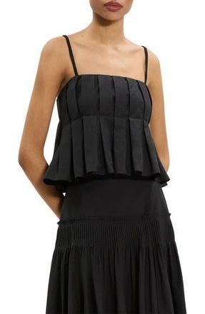 Theory Box Pleat Babydoll Camisole in Black at Nordstrom Rack, Size Small