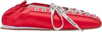 Ganni Schoenen, Dames, Rood, 40 EU, Polyester, Veterschoen Ballerina