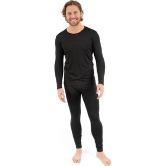 Leveret Mens Solid Thermal Pajama Set in Black at Nordstrom, Size Xx-Large