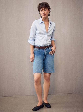 Mavi Womens Erika faded jort Fit: Wide leg, mid rise