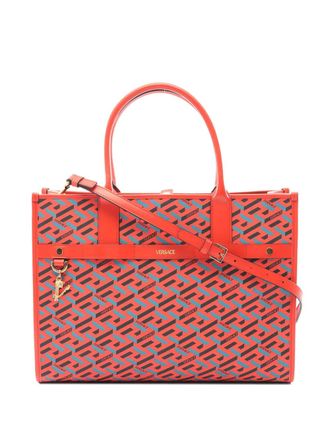 Versace 2010s geometric-print tote bag - Red