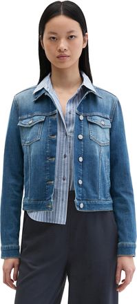 Marc O'Polo Jeansjacke MARC OPOLO, Damen, Gr. XL, dunkelblau wash, Denim/Jeans, Obermaterial: 92% Baumwolle, 6% Elastomultiester, 2% Elasthan, regular fit h&uuml;ftlan