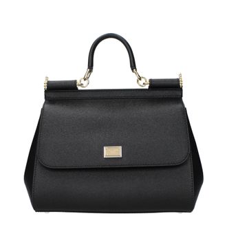 Dolce & Gabbana Dolce & Gabbana Sicili&euml; Handtassen Dames Leer Zwart
