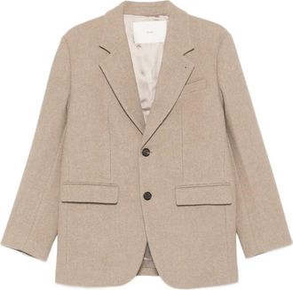 Dunst Jack met elleboogpatch en twee knopen - Beige