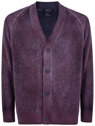 Avant Toi Sweater Hand Painted Brushed Cashmere V Neck Cardigan