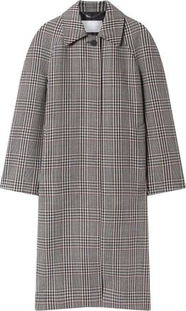 Stella McCartney Lange wollen ruitjas met ceintuur - Dames - Mantel - Grijs - XS - Wol - Jassen