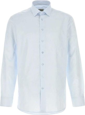 Etro Katoenen Jacquard Overhemd - Heren - Zakelijke Overhemden - Blauw - L - Katoen - Overhemden