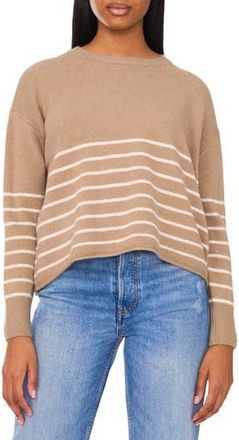 CeCe by Cynthia Steffe Stripe Sweater in Dusty Taupe at Nordstrom Rack, Size X-Large