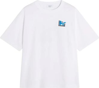 Maison Kitsun&eacute; T-shirt met print op de rug - Heren - T-shirts - Wit - L - Tops