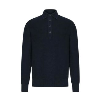 Ermenegildo Zegna Kasjmier Polo Trui - Heren - Tops - Blauw - Maat: L Kasjmier