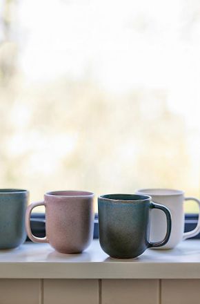 Anthropologie The Jasper Portuguese Stoneware Mugs, Set of 4