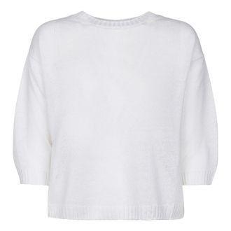 Max Mara Maglia Canottiera Top Cannone - female - Max Mara - Round-neck Knitwear - White - L - Knitwear