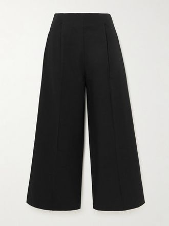 D'Estr&euml;e Paris Pantaloni A Gamba Larga In Faille Di Cotone Martha Linear - Nero