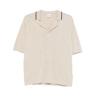 Aspesi Short Sleeve Shirts, male, Beige, Size: XL Button Fastening Short Sleeve Shirt