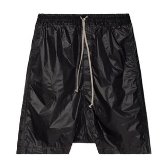 Rick Owens Long Shorts, male, Black, Size: L Drawstring Pods Shorts