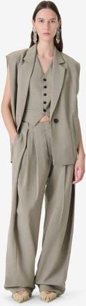 Iro Soledad Tailored Vest in Olive Green at Nordstrom, Size 40 Eu