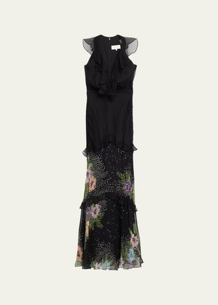 Saloni Rita Tiered Ruffle Cocktail Dress