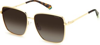 Polaroid Polarized Brown Gradient Square Ladies Sunglasses PLD 6164/G/S 006J/LA 59