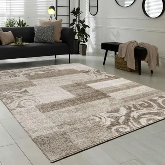 Paco Home Tappeto Di Design Per Salotto Arredamento Interno Tappeto Mélange Beige Marrone 190x280 cm - Paco Home
