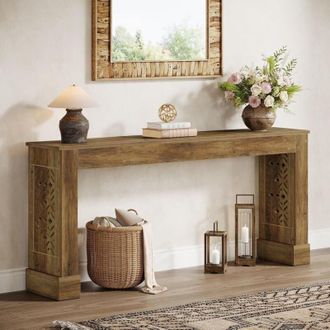 Tribesigns Tribesigns 160 cm Consolle Ingresso, Tavolo Consolle in Legno Industriale Dietro il Divano con Gambe con Motivo Retr&ograve; Cavo per Soggiorno, Corridoio