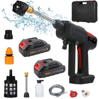 OEM Hidrolimpiadora De Alta Presi&oacute;n A Bater&iacute;a, M&aacute;x. 60 Bar Con 2 Bater&iacute;as, Pulverizador De Espuma, 10 L/min, 20000 Rpm, Boquilla Multiusos 6 En 1 Para Lim