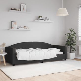 vidaXL Sof&aacute; Cama Sin Colch&oacute;n Tela Negro 80x200 Cm Vidaxl