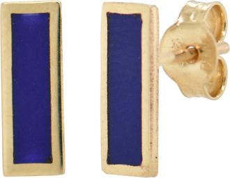 Italian Gold, Inc 14K Yellow Gold Bar Stud Earrings - Lapis