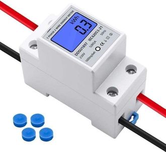 Elle Medidor De Electricidad, Medidor De Energ&iacute;a 230v 5 (80) A 2 Hilos 2p Pantalla Lcd Digital Con Riel Din Monof&aacute;sico Electr&oacute;nico Montaje En Riel Fuente D