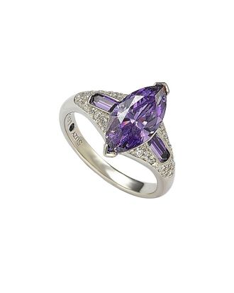 Suzy Levian Suzy Levian Silver Marquise Purple Cz Ring