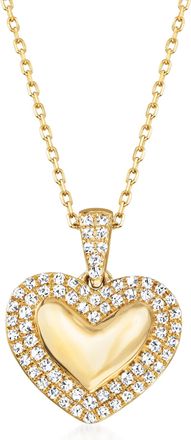 RS Pure by Ross-Simons Diamond Heart Pendant Necklace in 14kt Yellow Gold