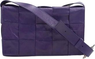 Bottega Veneta Pre-owned Vintage Schoudertas - Dames - Vintage Schoudertas - Paars - ONE Size - Leer - Vintage