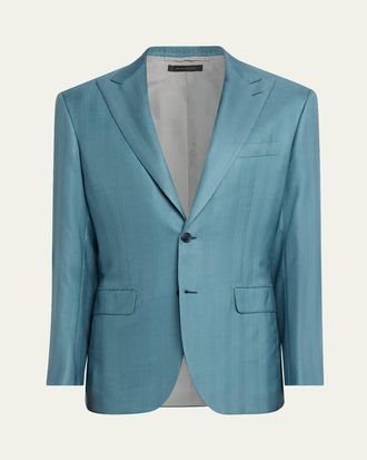 Brioni Mens Plume Cashmere Single-Breasted Blazer