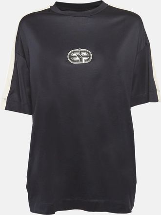 Emporio Armani Black Lyocell Blend Crewneck T-Shirt