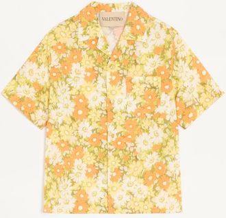 Valentino Valentino cotton bowling shirt with Papier Floral print Man MULTICOLOUR 44